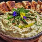 fresh spring hummus recipe - featured image