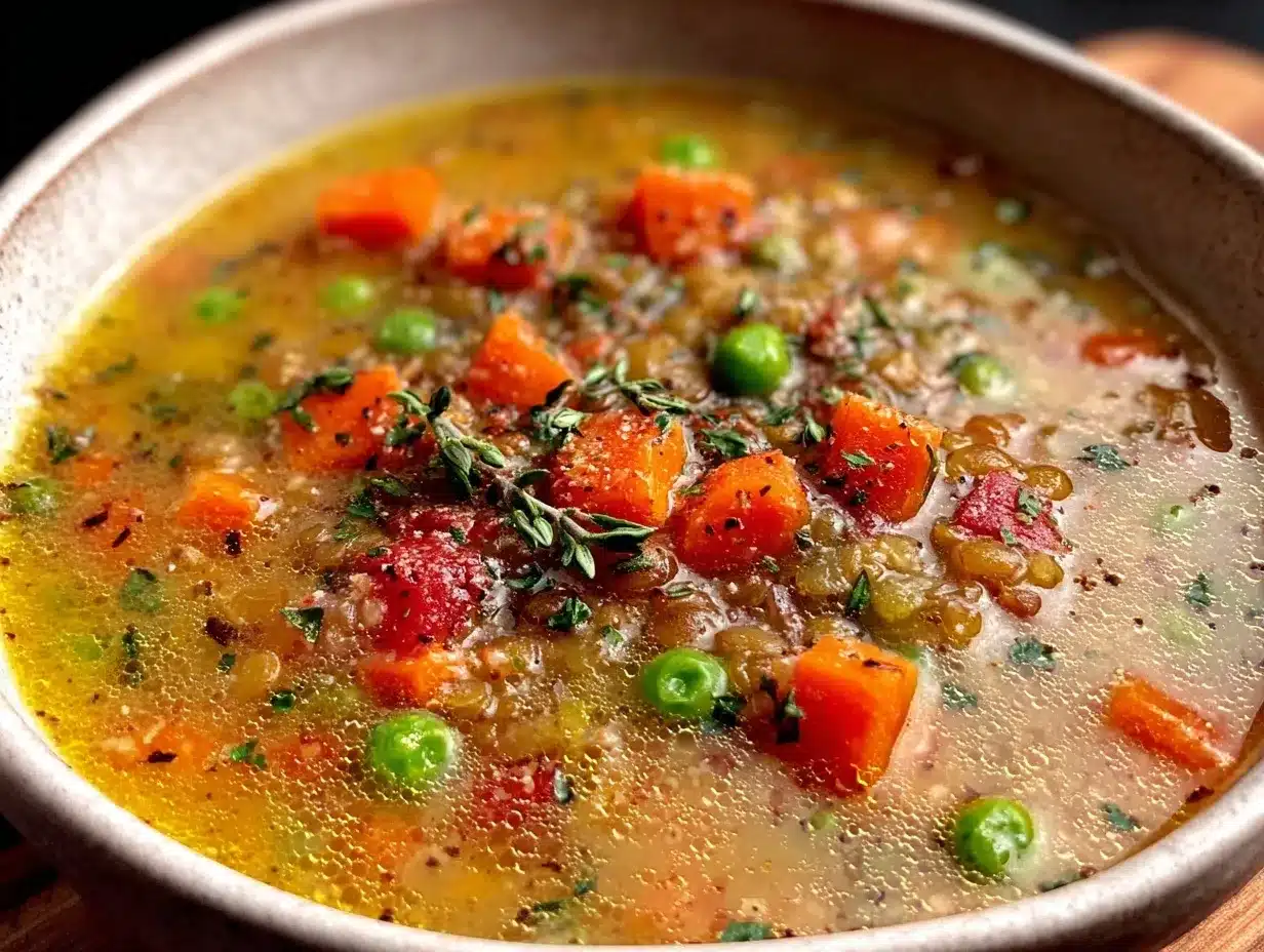 fresh spring lentil soup preparation steps