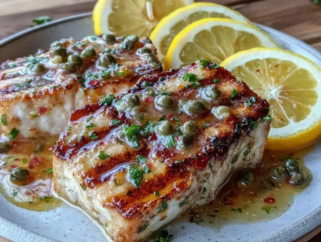 Grilled Swordfish with Lemon Caper Sauce - featured image