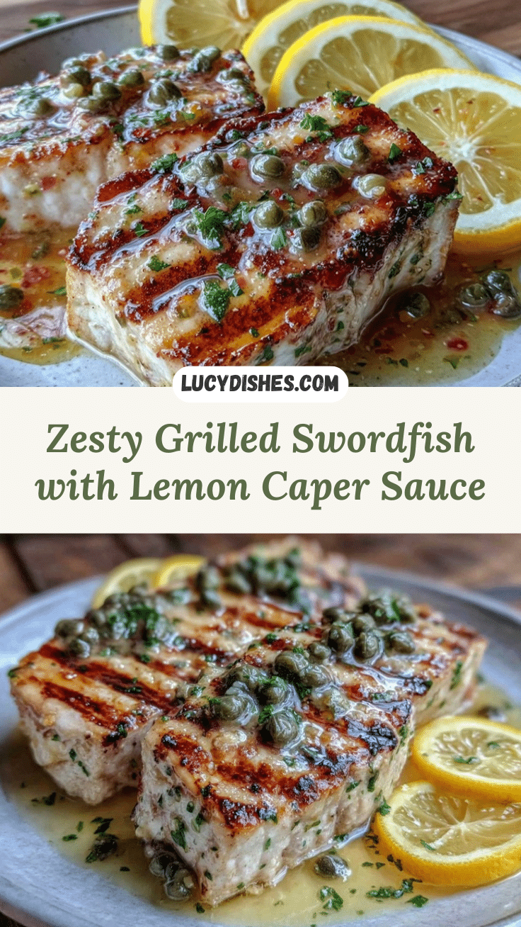Grilled Swordfish with Lemon Caper Sauce recipe