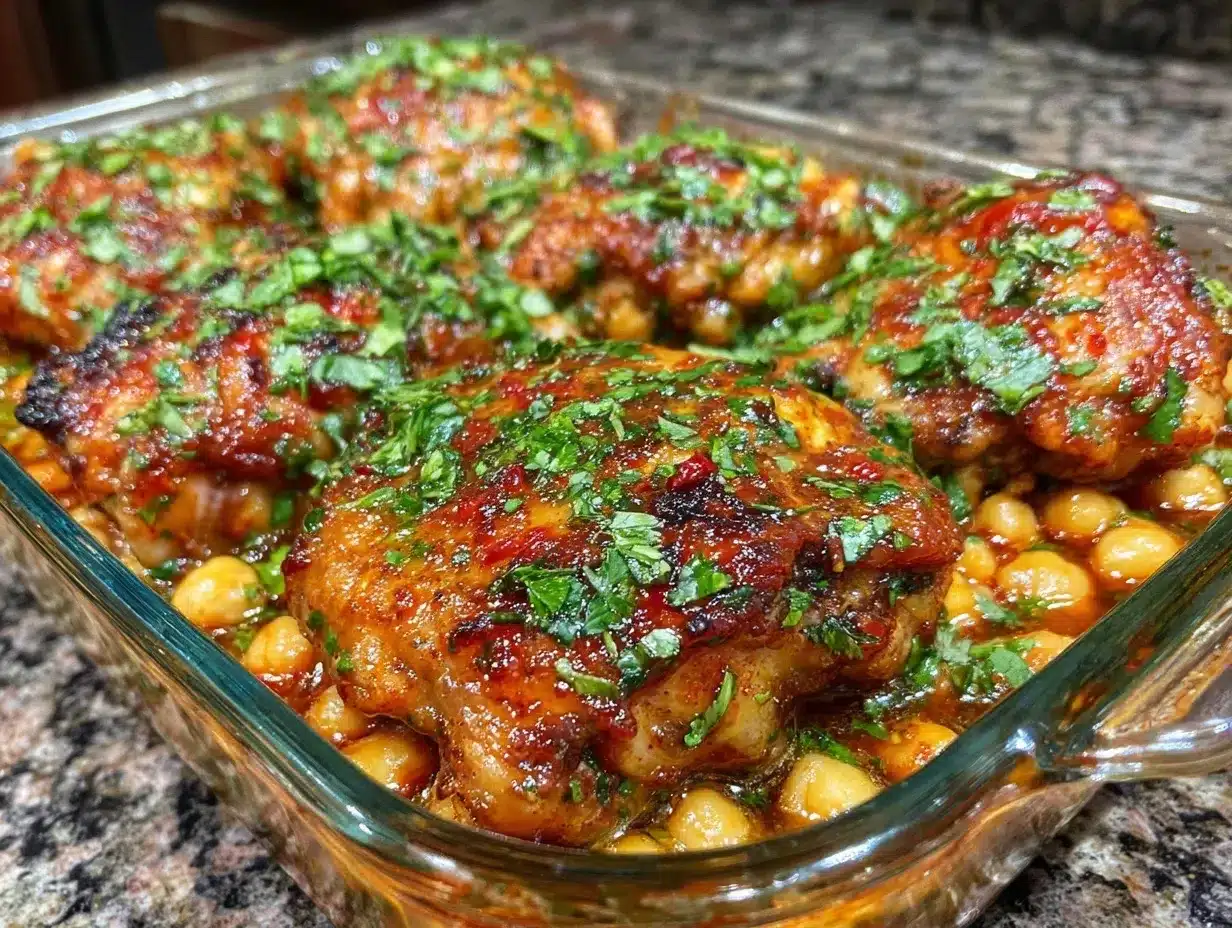 harissa chicken with chickpeas preparation steps