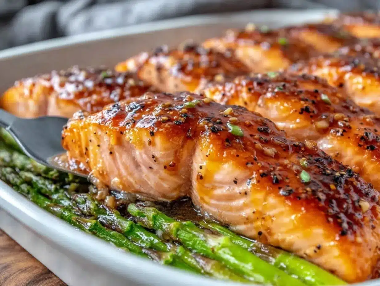 Honey garlic salmon preparation steps