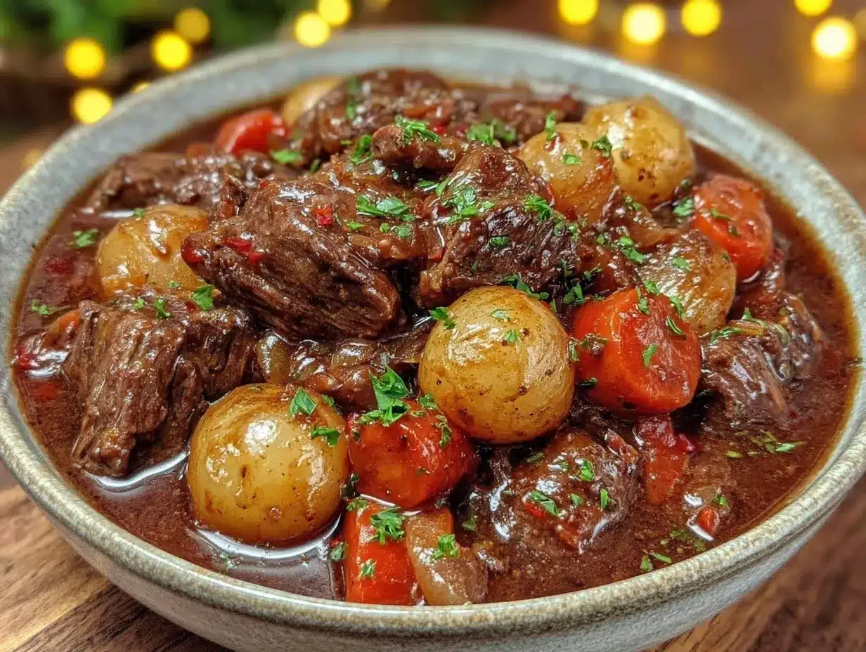 Instant Pot Beef Stew with Red Wine preparation steps