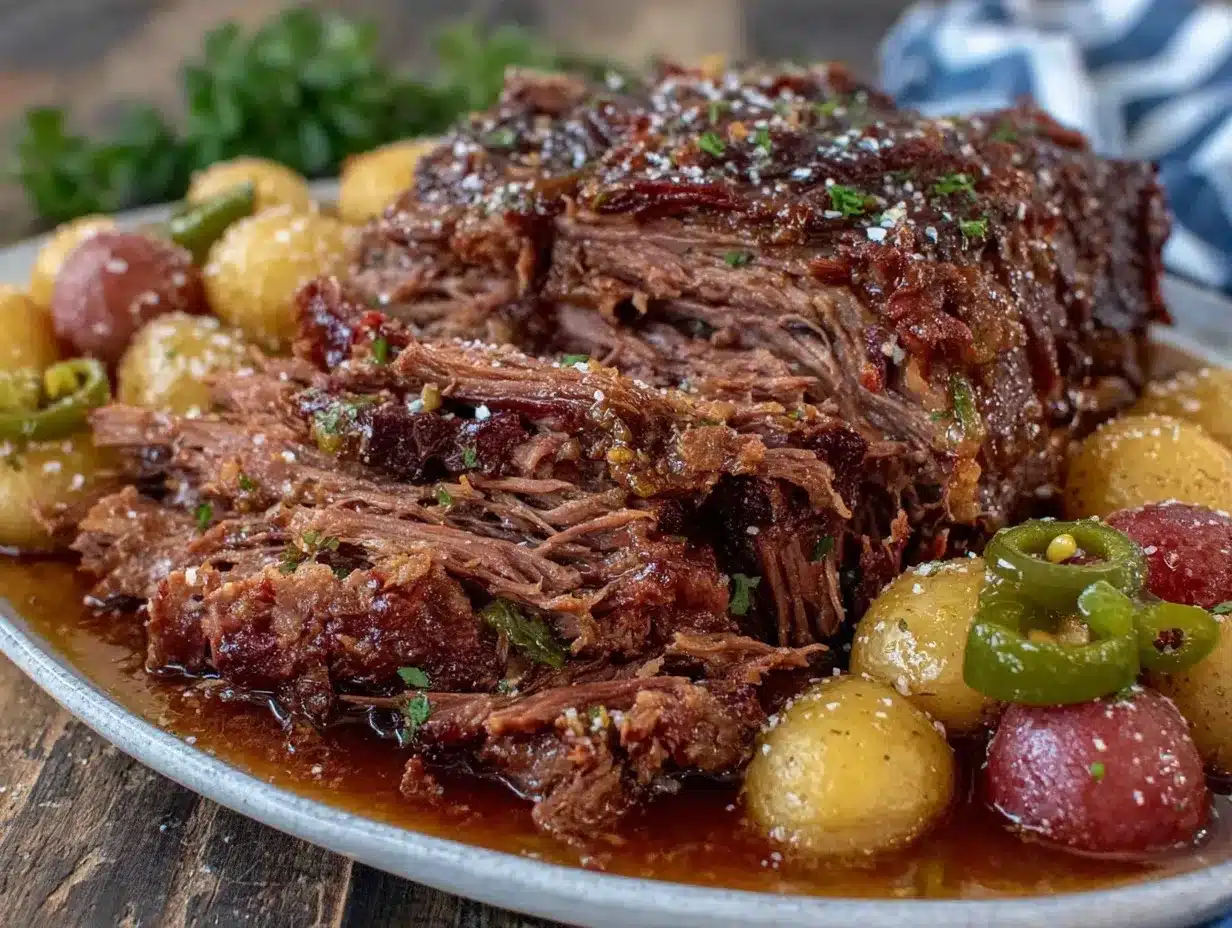Instant Pot Mississippi Pot Roast preparation steps