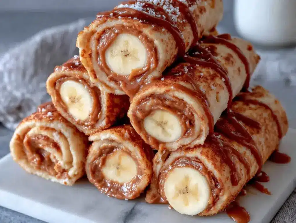peanut butter banana roll-ups - featured image
