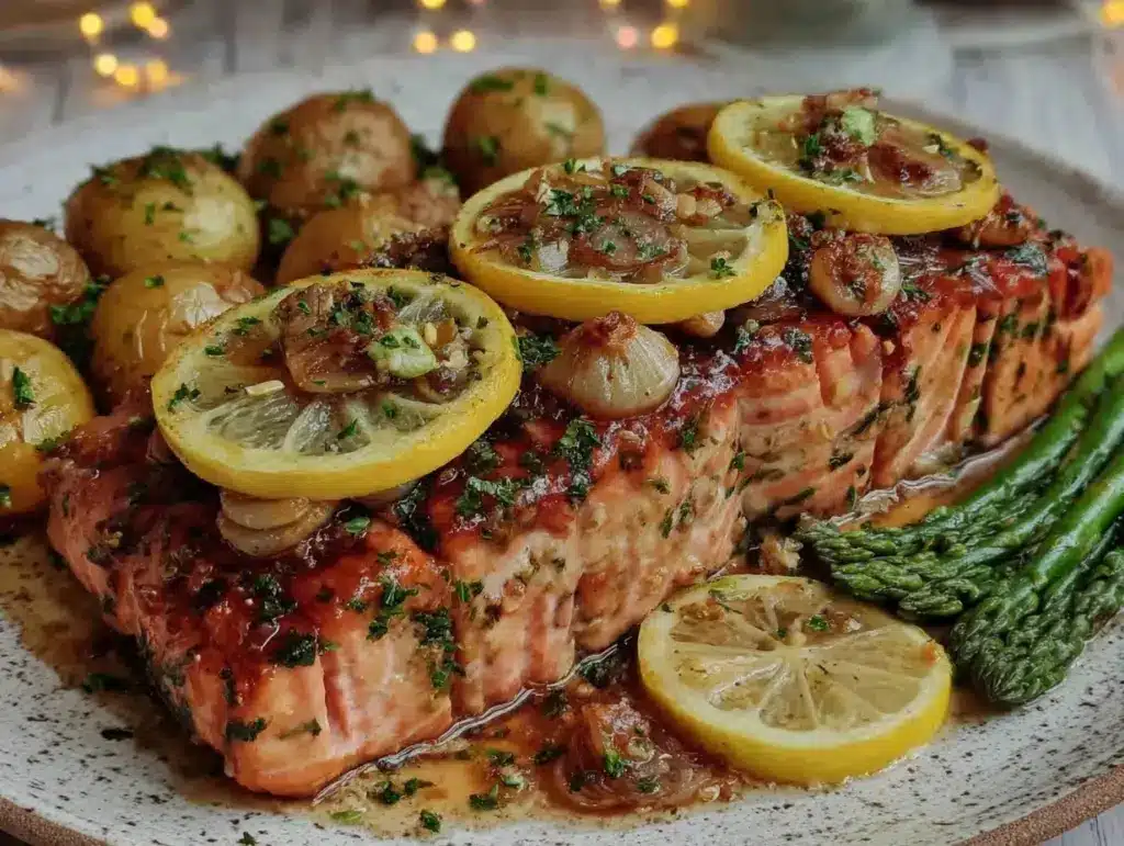 pressure cooker lemon garlic salmon - featured image