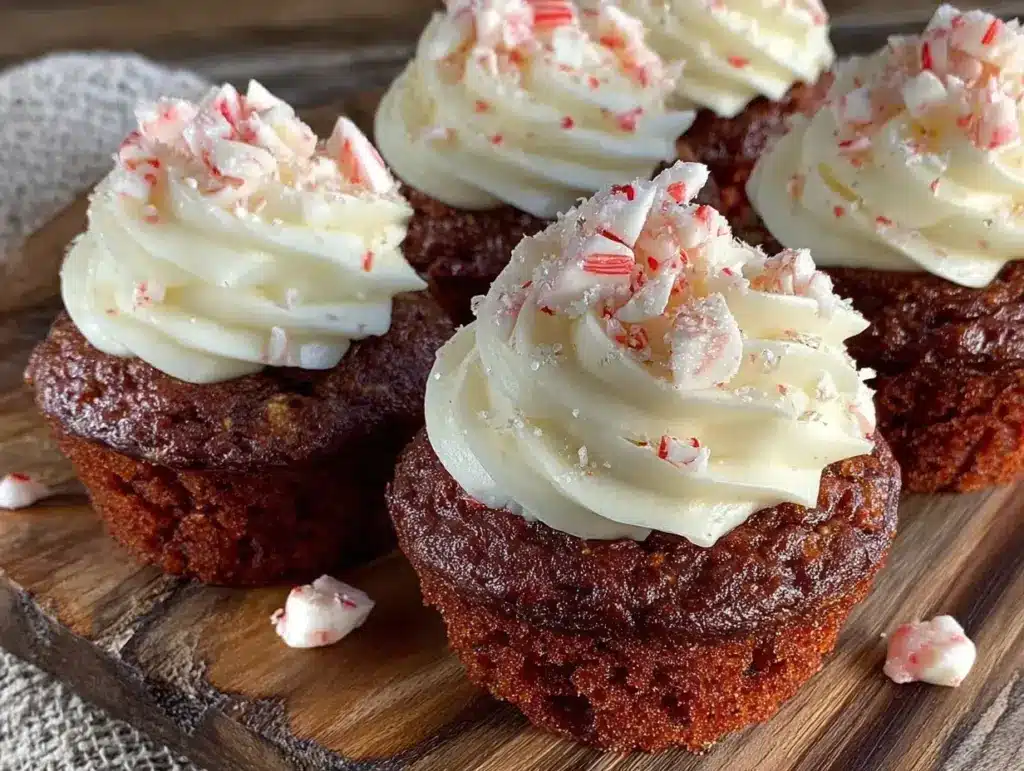 red velvet peppermint cupcakes - featured image