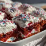 Red White and Blue Layered Poke Cake - featured image