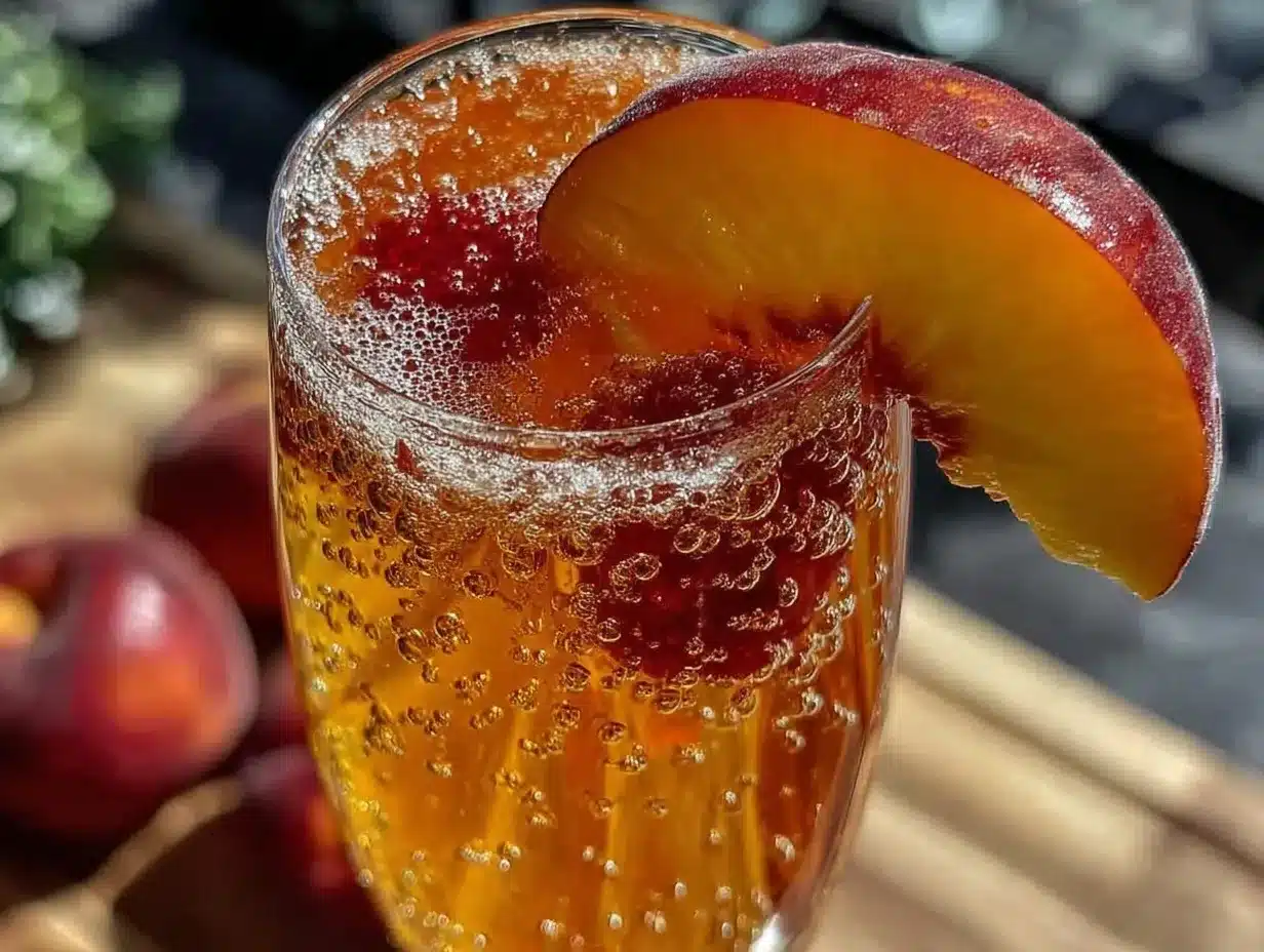 Refreshing Bellini Cocktail Recipe preparation steps