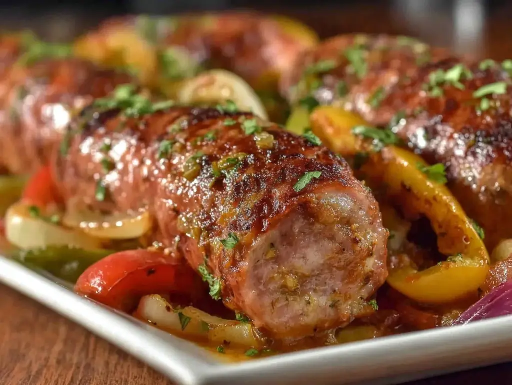 roasted Italian sausage with peppers and onions - featured image