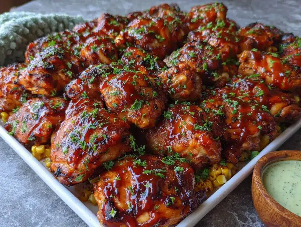 sheet pan BBQ chicken - featured image