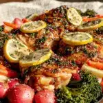 sheet pan lemon herb chicken - featured image