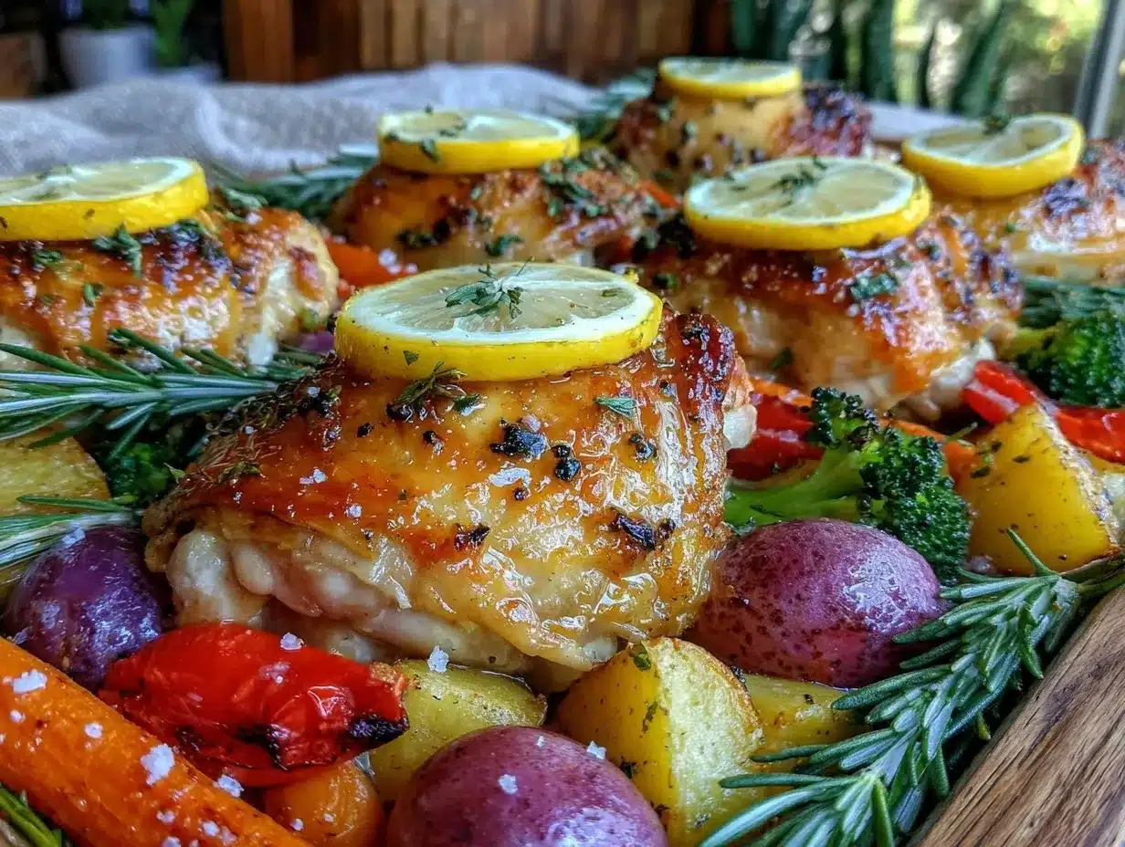 sheet pan lemon herb chicken preparation steps