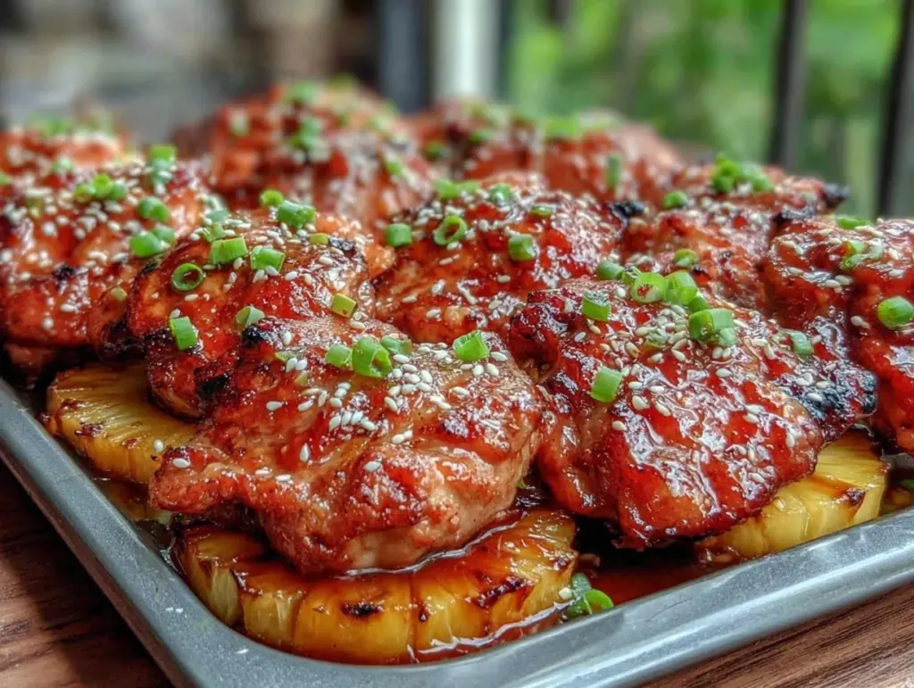 sheet pan teriyaki chicken with pineapple - featured image