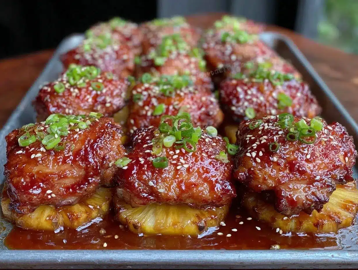 sheet pan teriyaki chicken with pineapple preparation steps