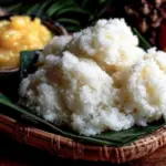 sticky rice with coconut cream and mango - featured image