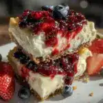 Strawberry Blueberry Cheesecake Bars - featured image