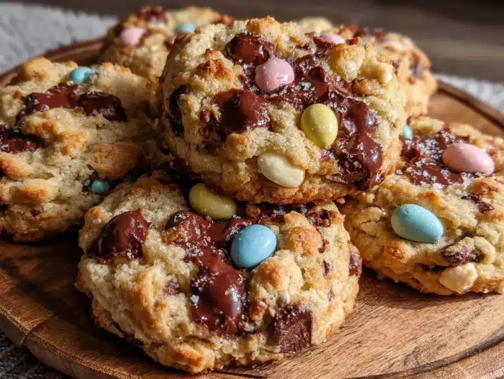 chewy mini egg chocolate chip cookies - featured image