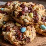 chewy mini egg chocolate chip cookies - featured image