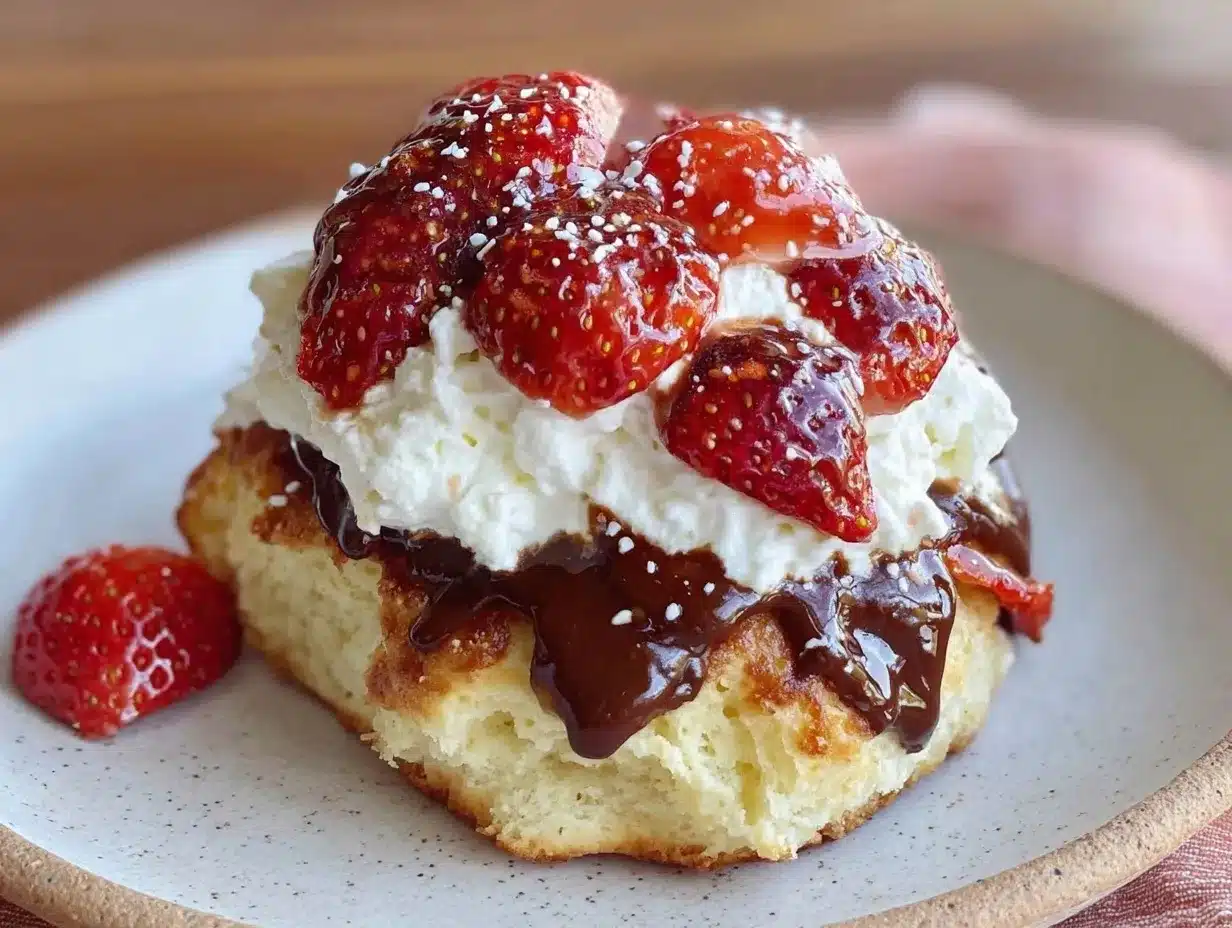 chocolate dipped strawberry shortcake preparation steps