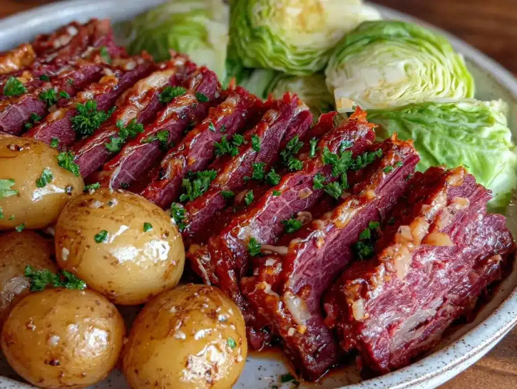 classic tender corned beef and cabbage recipe - featured image