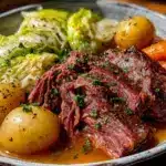 cozy corned beef and cabbage crock pot recipe - featured image