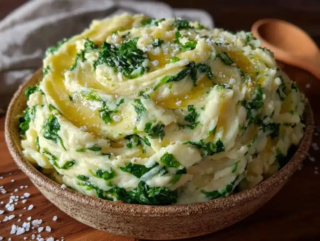 creamy colcannon Irish mashed potatoes with kale - featured image