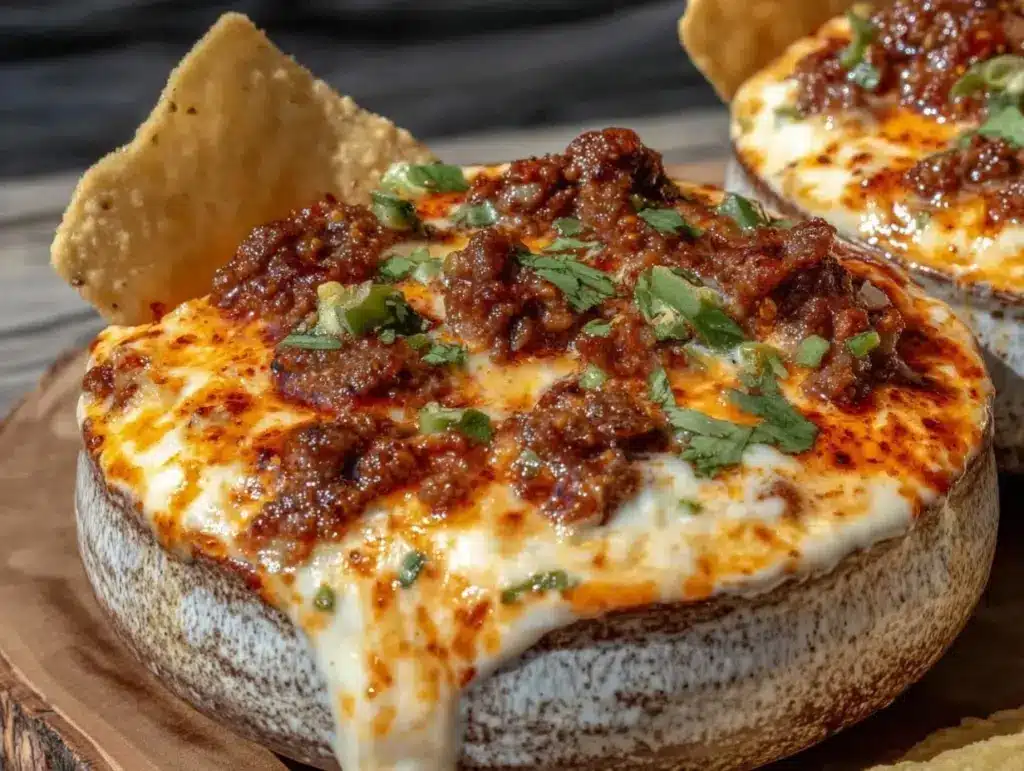 creamy crockpot queso dip - featured image