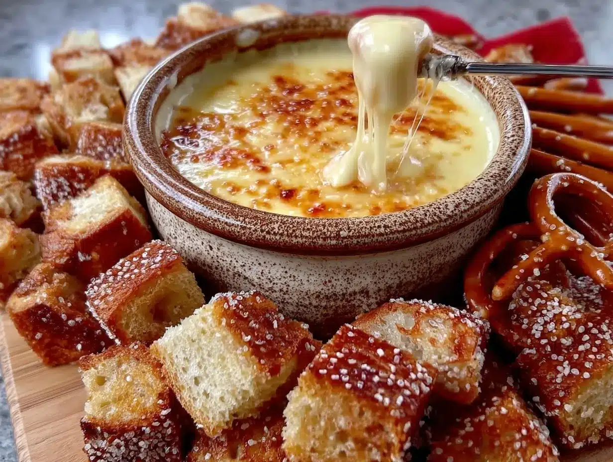 creamy guinness beer cheese fondue preparation steps