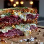 crispy corned beef sandwich - featured image