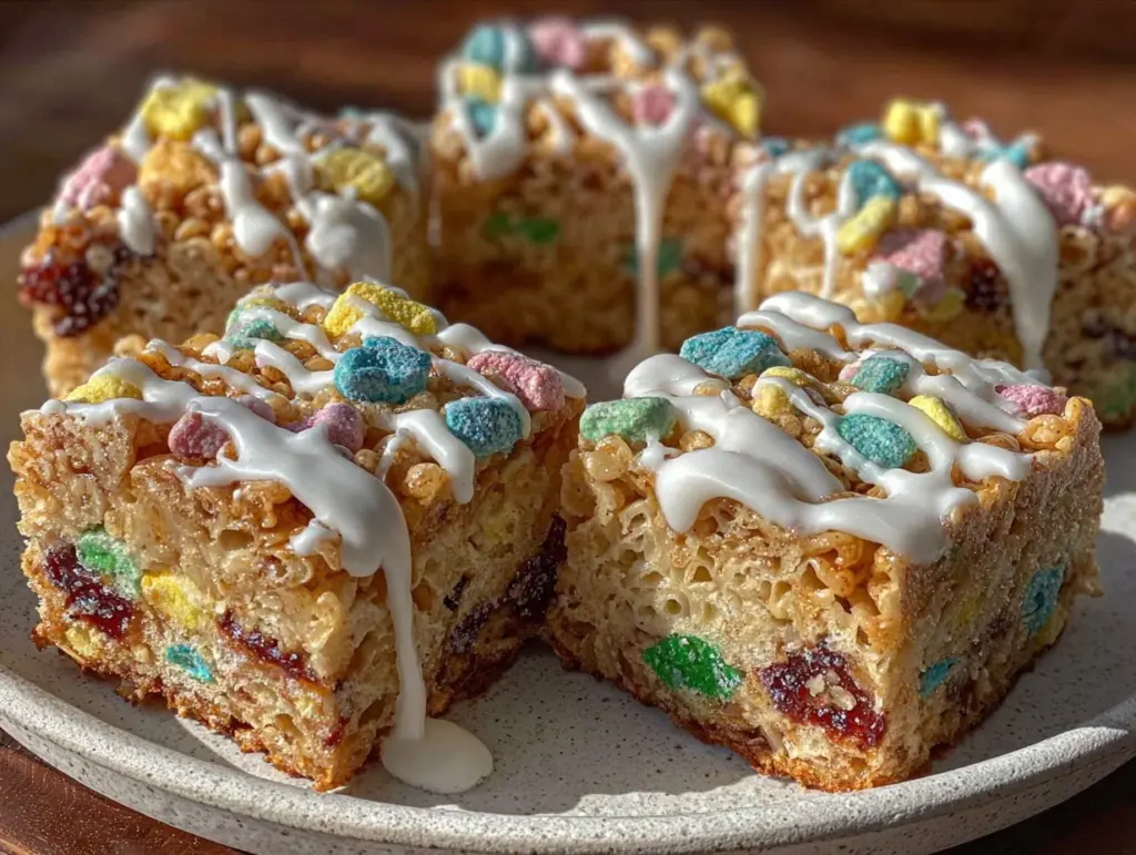 crispy lucky charms rice krispie treats - featured image