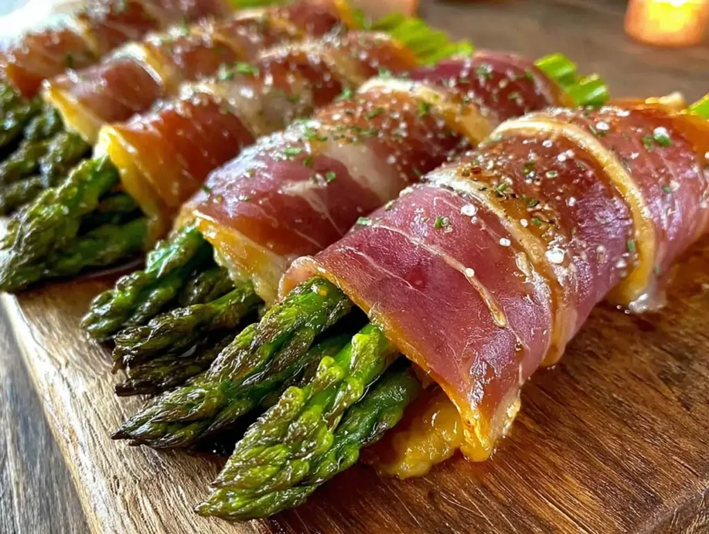 crispy prosciutto-wrapped asparagus bundles - featured image
