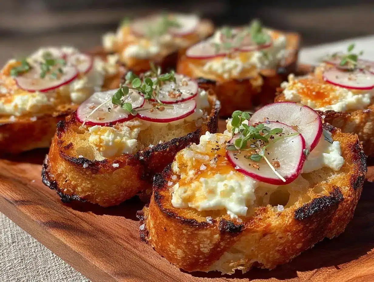 crispy radish and butter crostini preparation steps
