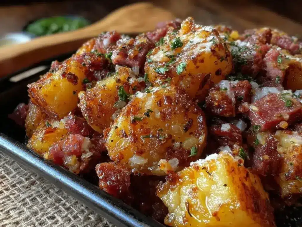 crispy sheet pan corned beef hash - featured image