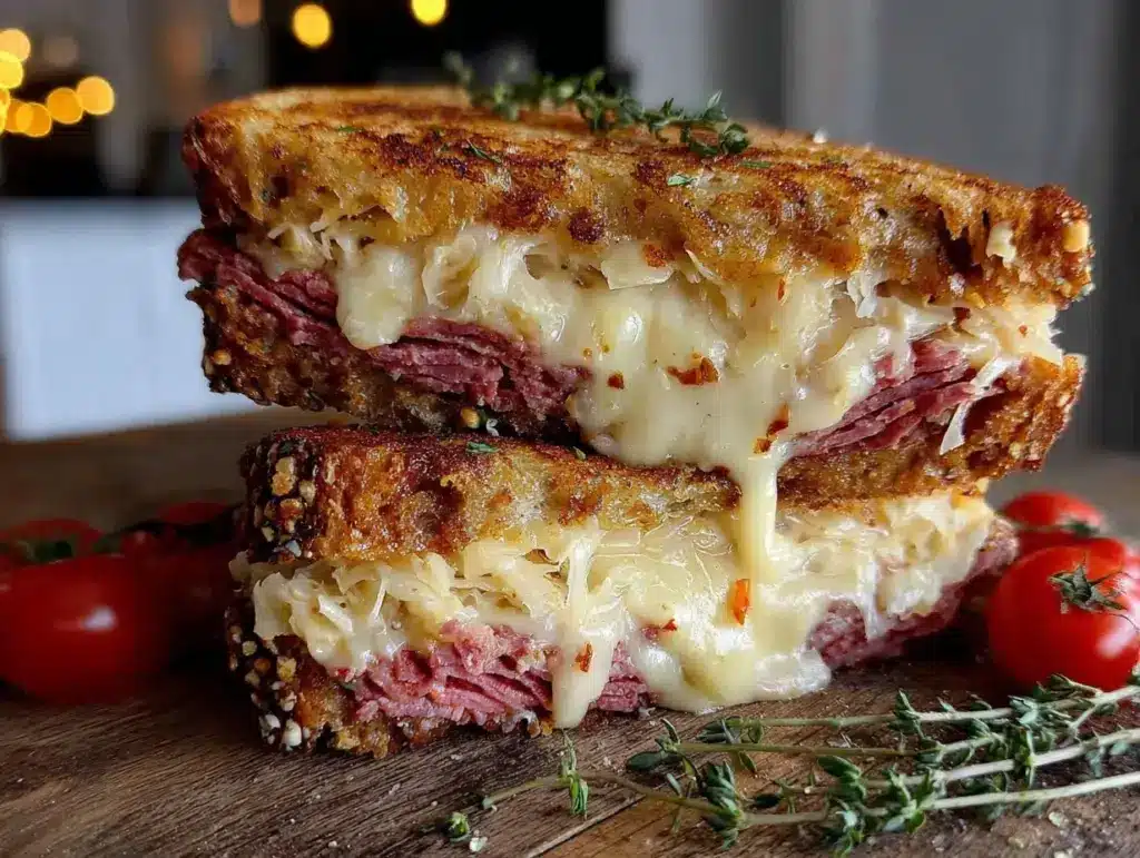crispy ultimate Reuben sandwich recipe - featured image