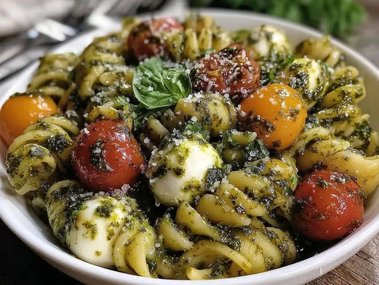 fresh caprese pasta salad preparation steps