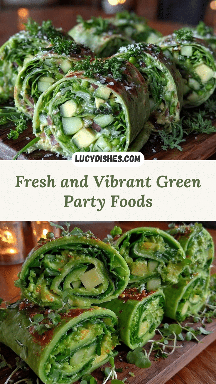 fresh green foods for party wraps recipe