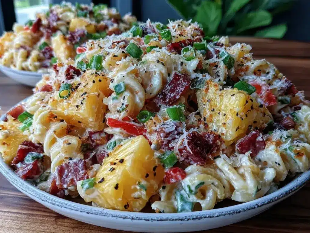 fresh Hawaiian pasta salad - featured image