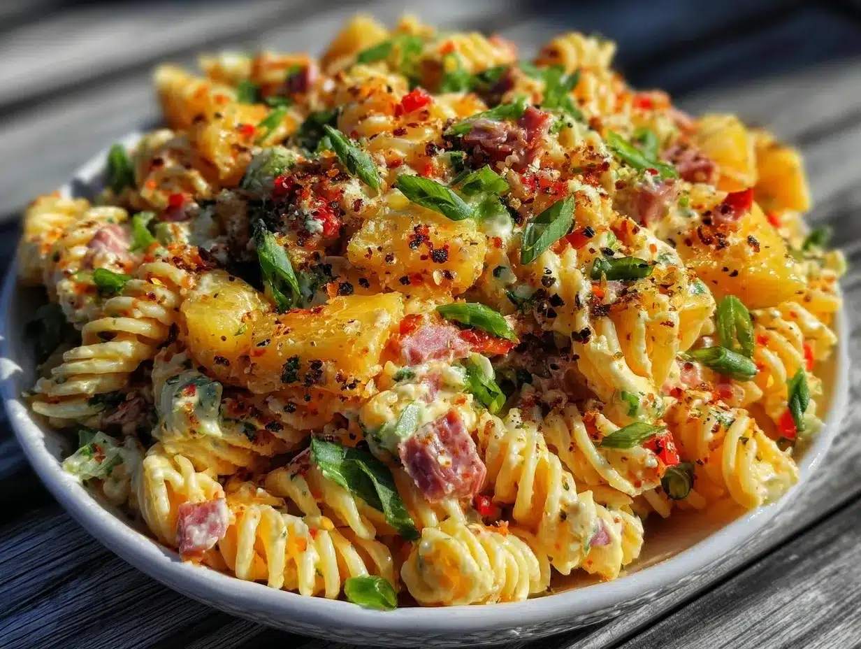 fresh Hawaiian pasta salad preparation steps