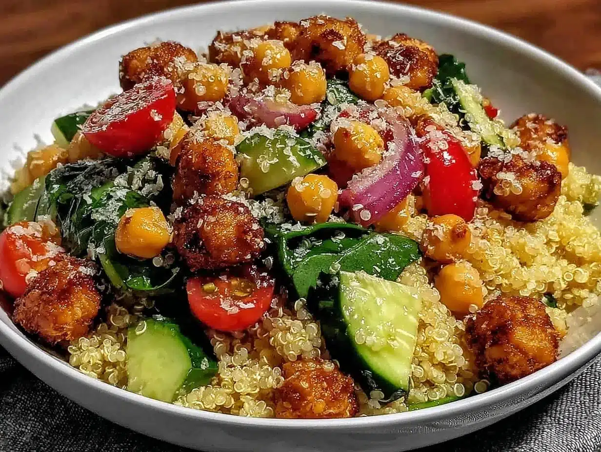 fresh healthy quinoa salad preparation steps