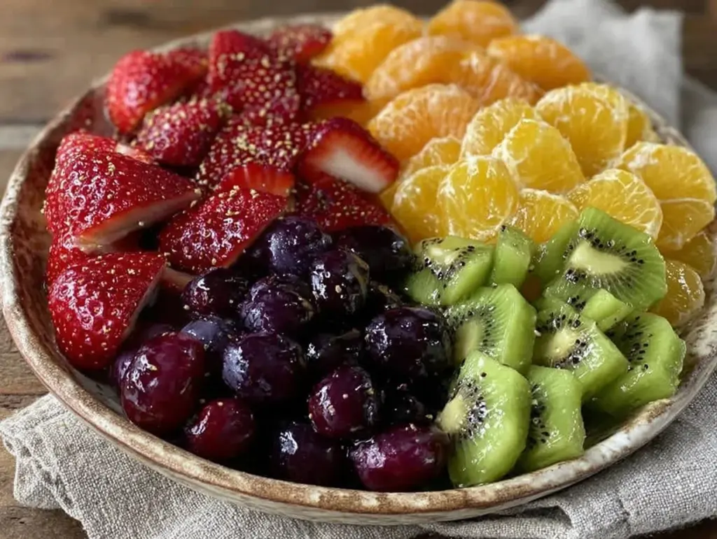 fresh rainbow fruit tray recipe - featured image