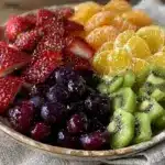 fresh rainbow fruit tray recipe - featured image