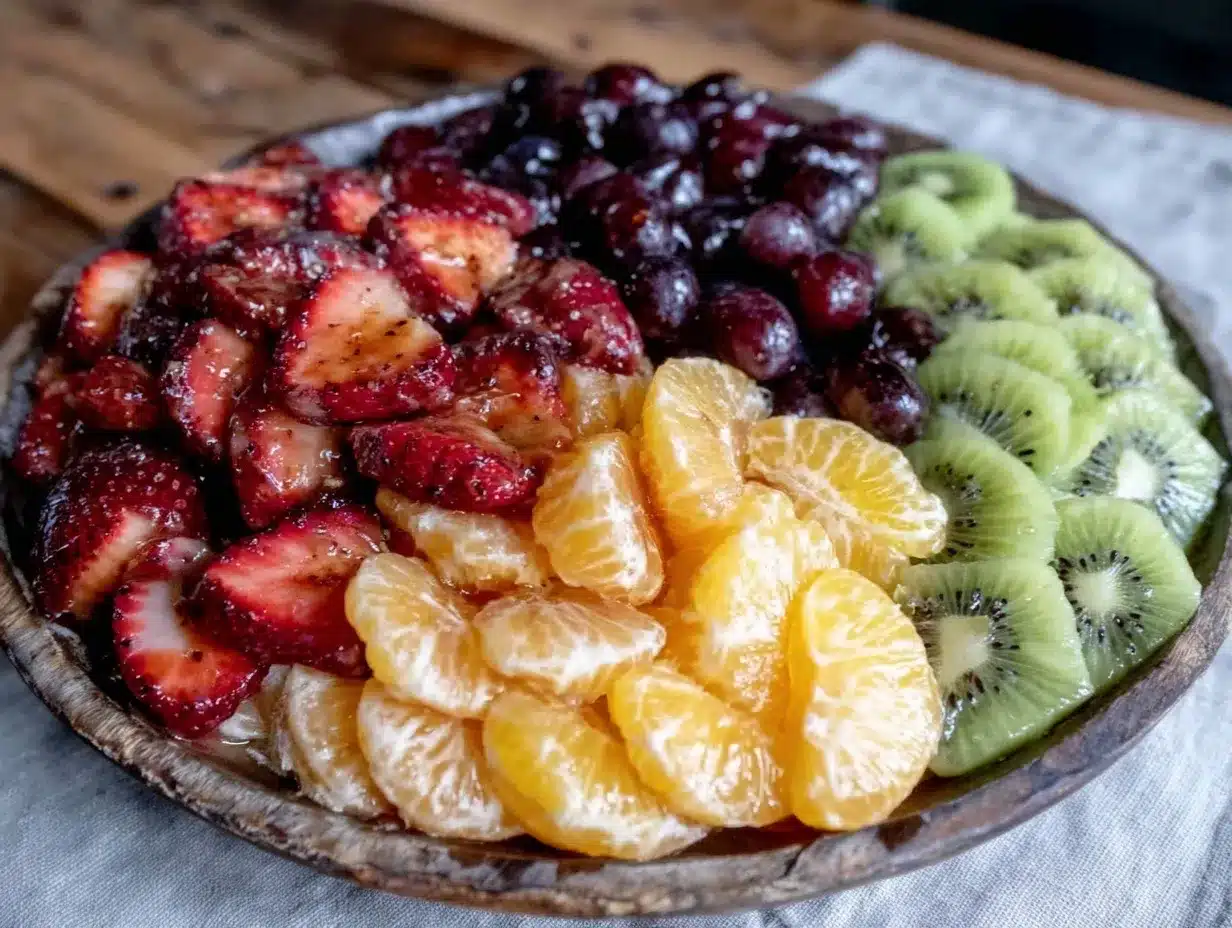 fresh rainbow fruit tray recipe preparation steps