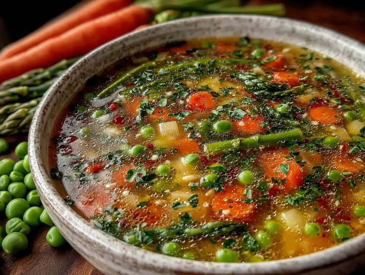 fresh spring soup preparation steps