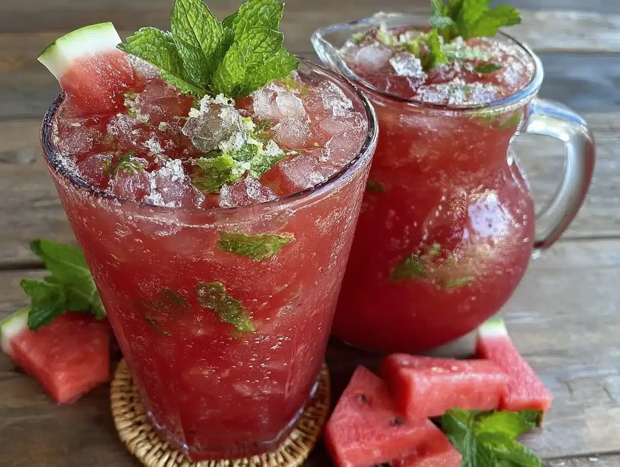 fresh watermelon mint agua fresca preparation steps