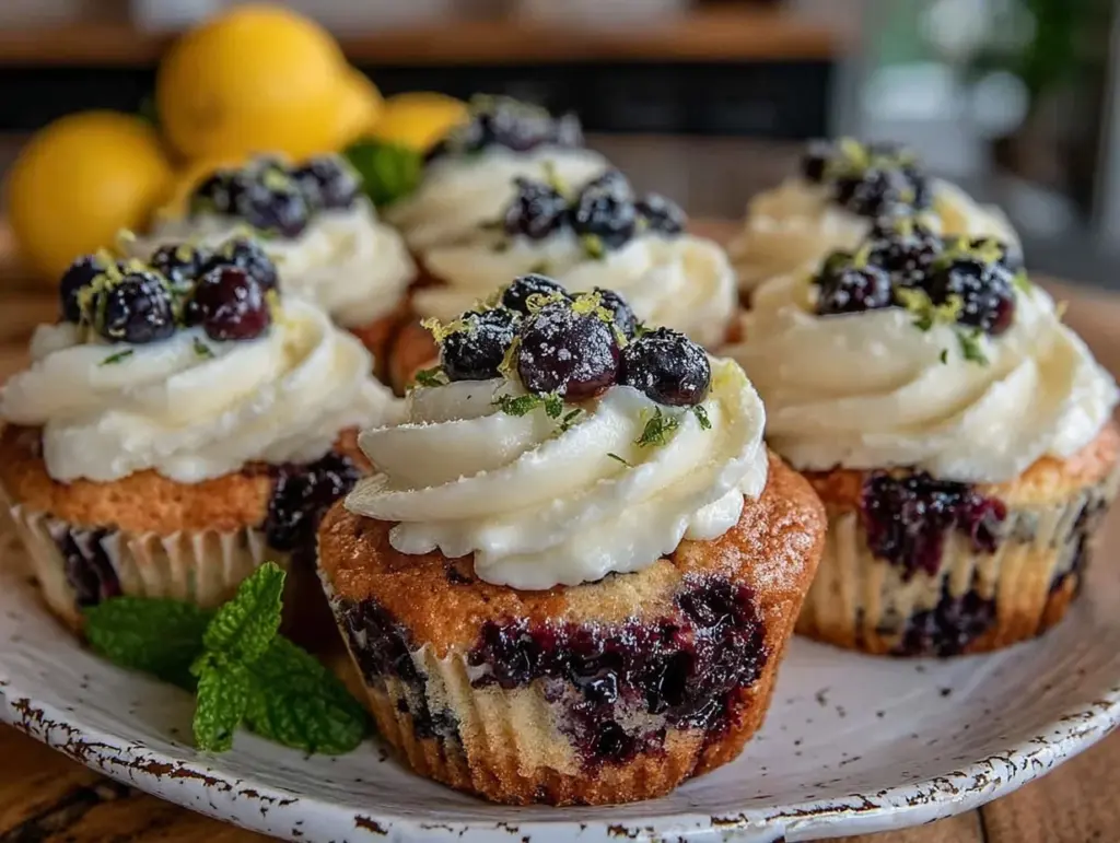 lemon blueberry cupcakes - featured image