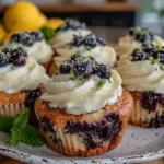 lemon blueberry cupcakes - featured image