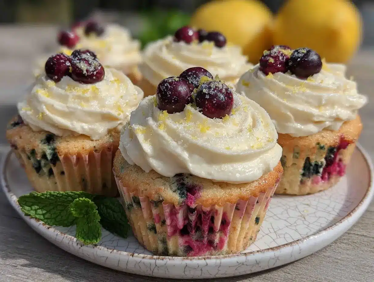 lemon blueberry cupcakes preparation steps