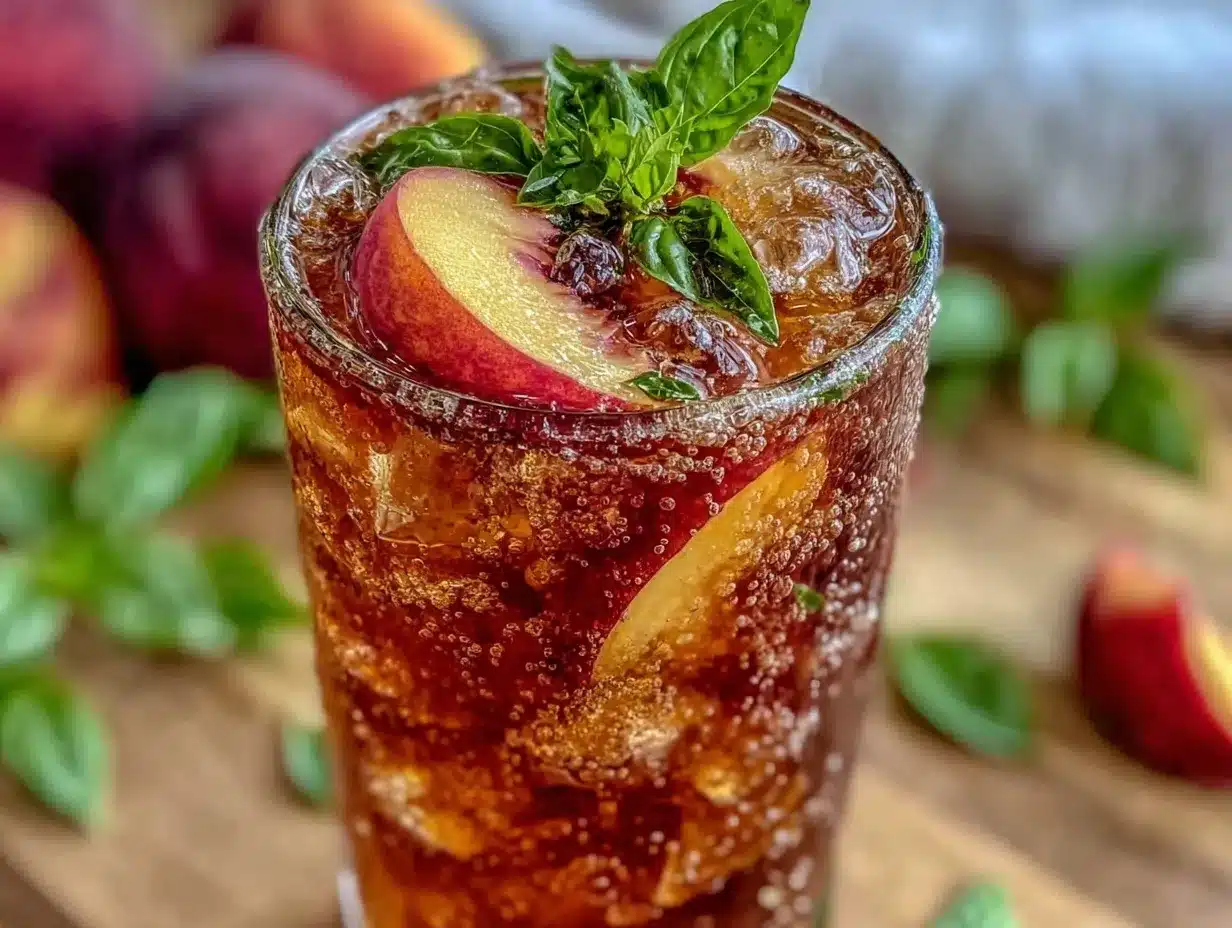 peach basil iced tea preparation steps