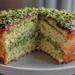 purple green gold layer cake - featured image